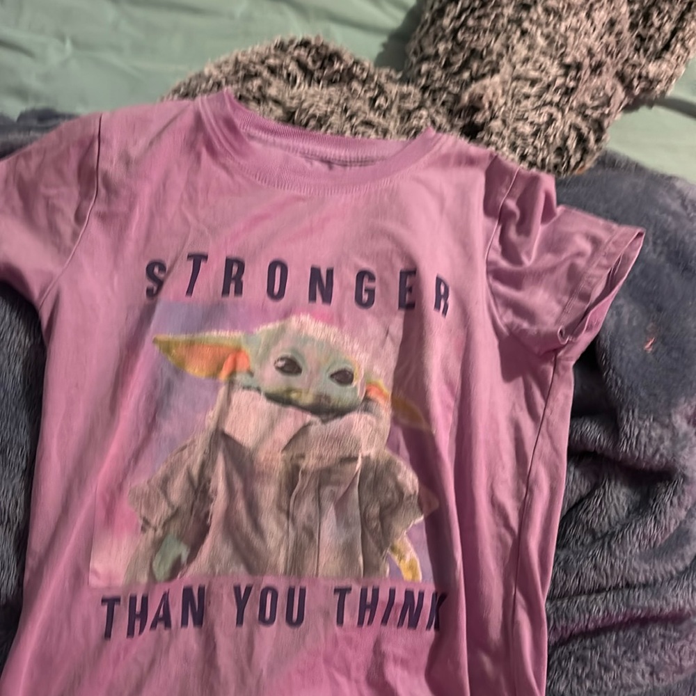 kids Lg 10/12 star wars t-shirt, pink/purple
